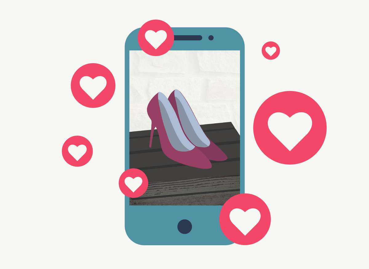 Social media likes on a picture of shoes