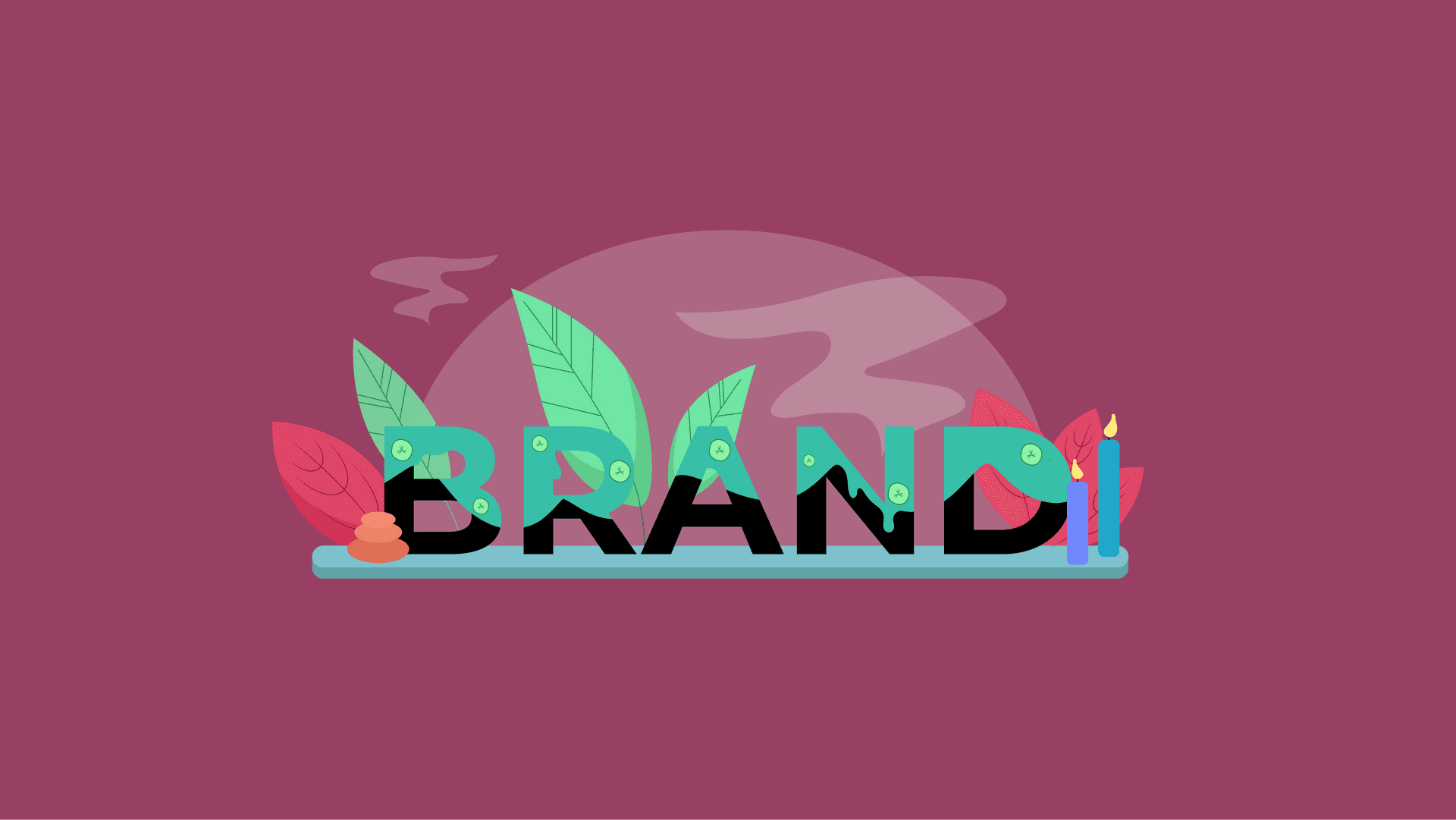 Illustration of the word Brand being pampered