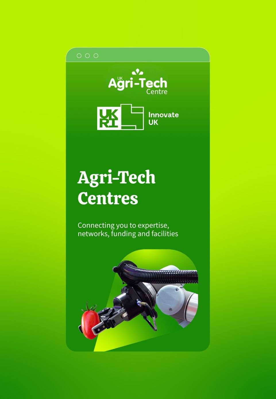 Agri-Tech visual of website for mobile