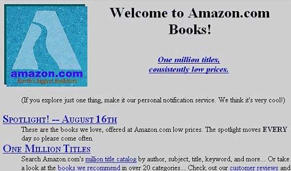 1990s Amazon Website Homepage