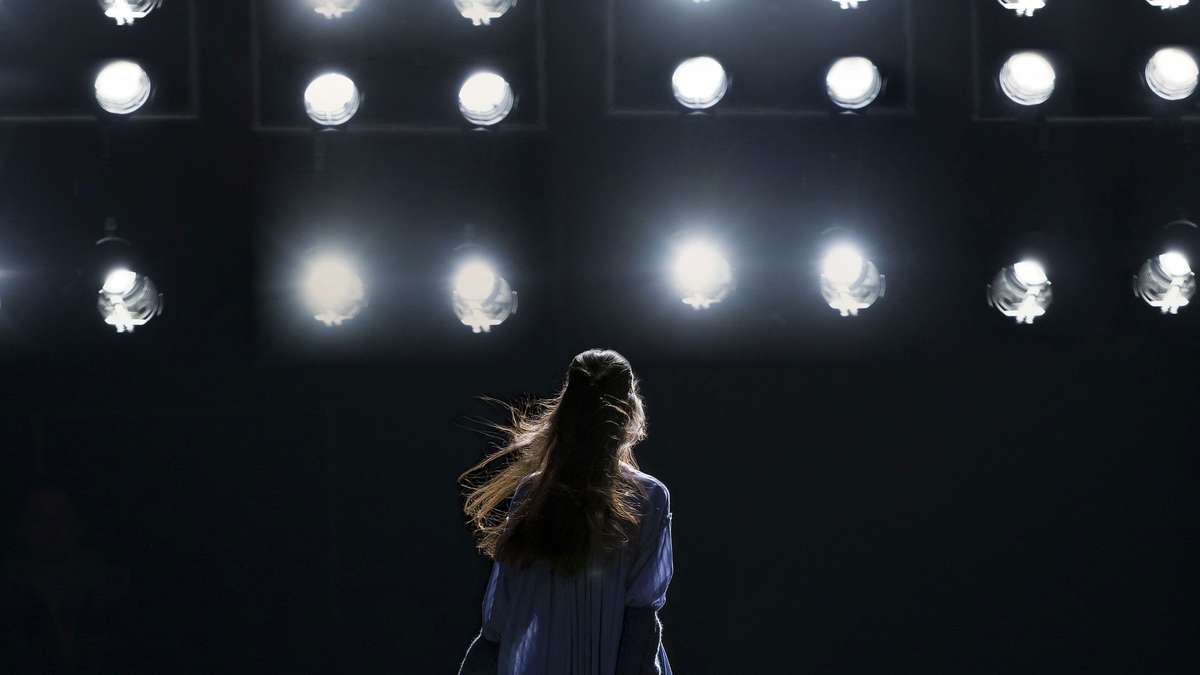 Model on a catwalk at a fashion show