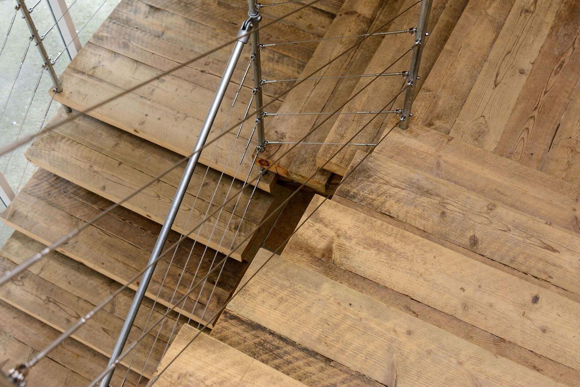 A downward view of some stairs