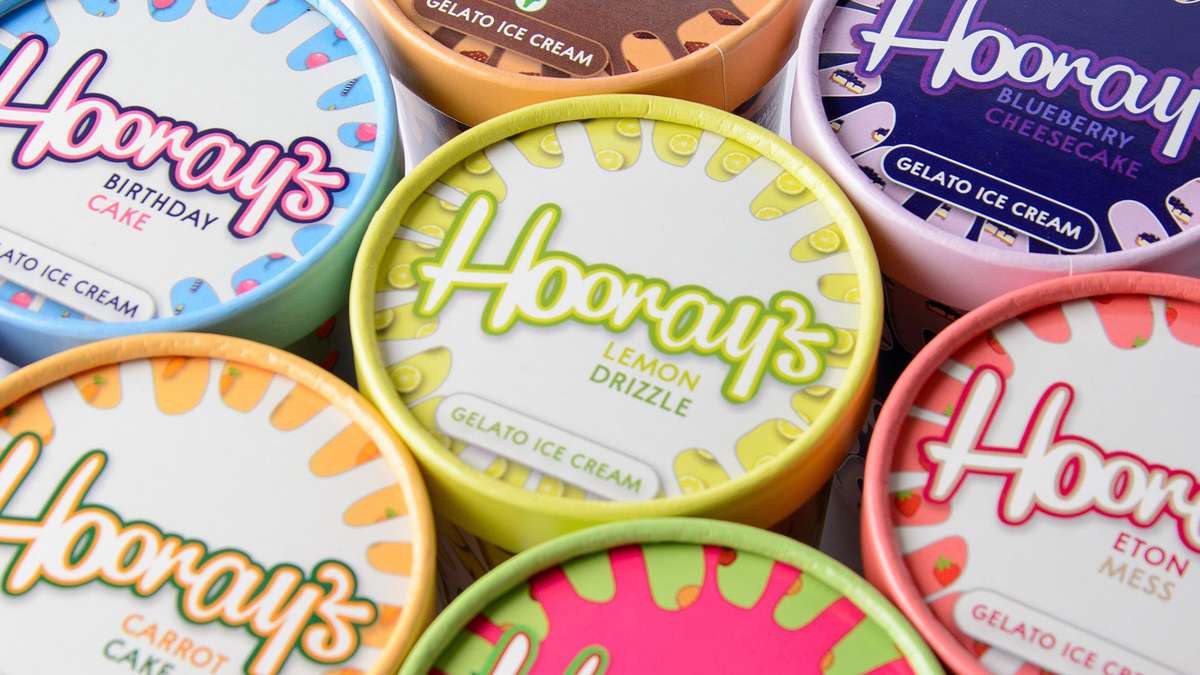 Hooray's Celebration Range Packaging design lids