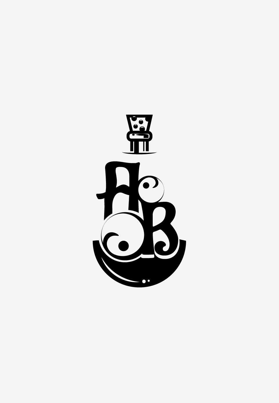 Alchemy Brews  - bottle logo in black and white