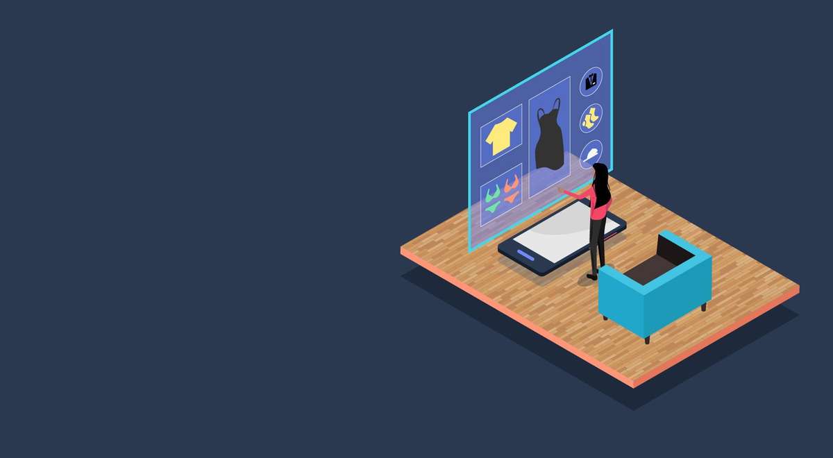 Virtual fashion app in use right aligned